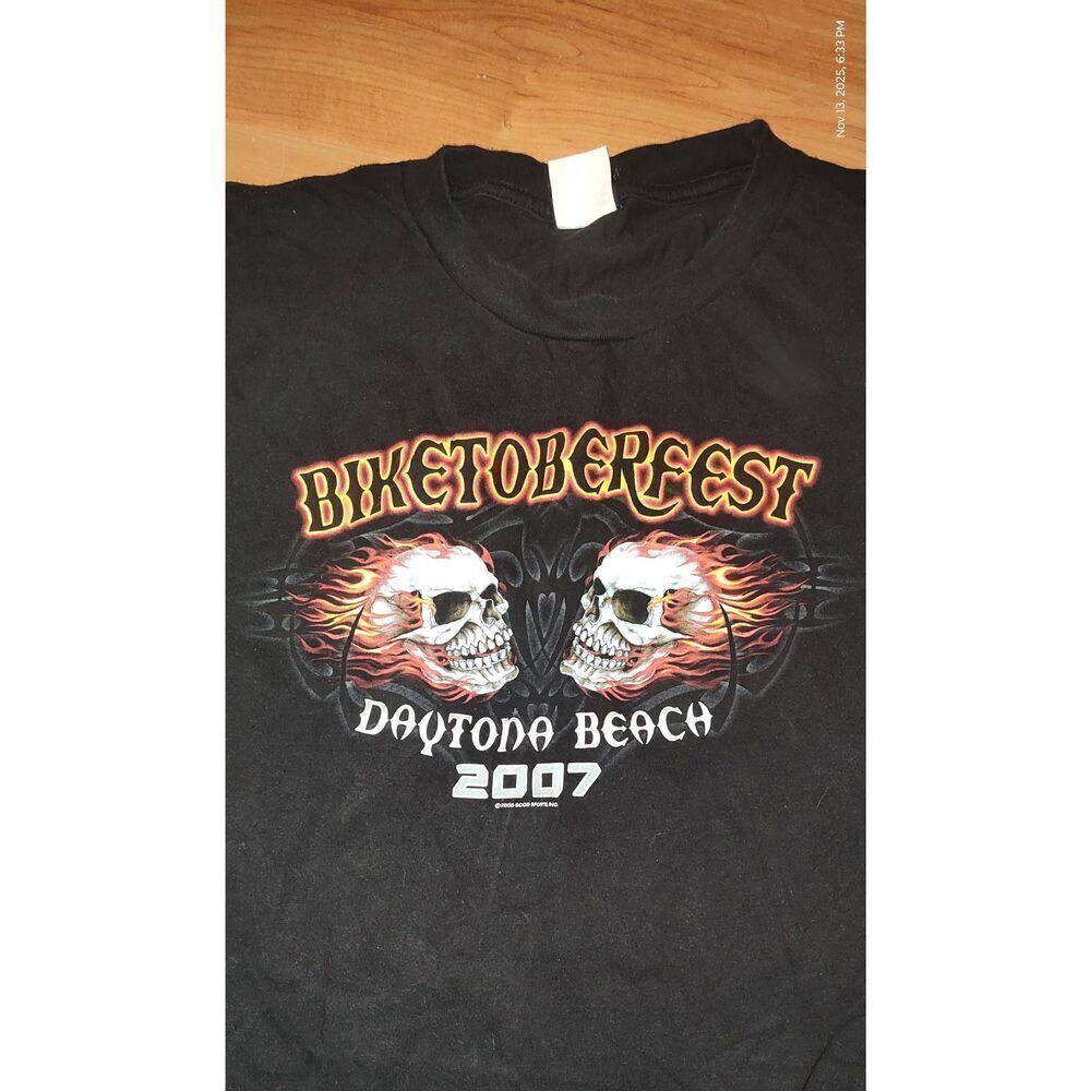 Daytona Beach Biketoberfest  2007 100% Cotton B & E Sport Black T-SHIRT 4X-Large